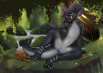  2021 absurd_res anthro anus bedroom_eyes digital_drawing_(artwork) digital_media_(artwork) dungeons_and_dragons feet female flat_chested forest forest_background genitals hasbro hi_res horn kazarra_the_kobold kobold kobold_(5e) licking licking_lips light looking_at_viewer markings marrrtsi narrowed_eyes nature nature_background nude outside plant pussy scales scalie seductive signature sitting smile solo spread_legs spreading sunlight tail_markings tongue tongue_out tree wizards_of_the_coast yellow_eyes 