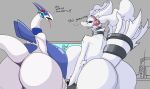  anthro anthrofied avian big_breasts big_butt black_sclera breast_squish breasts breasts_frottage bubble_butt butt curvy_figure dialogue dragon duo english_text eyewear female fur furred_dragon gaming glasses headphones hi_res huge_breasts huge_butt hyper hyper_breasts legendary_pok&eacute;mon looking_at_viewer lugia nintendo nude playstation playstation_4 pok&eacute;mon pok&eacute;mon_(species) reshiram reshiram_nerd sony_corporation sony_interactive_entertainment squish television text thick_thighs tongue vf-01s video_games voluptuous white_body white_fur wide_hips 