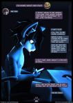  3d_(artwork) anthro boxers_(clothing) cellphone chatting clothed clothing comic digital_media_(artwork) emo emo_haircut english_text felix_(striped_sins) headphones hi_res male mammal microphone phone procyonid raccoon solo striped_sins text texting topless topless_male underwear url willitfit 