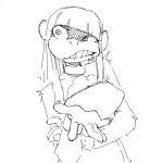  1:1 2021 akunim animated anthro bangs beth_(redustheriotact) collar facial_piercing female front_view haplorhine lip_piercing looking_at_viewer mammal monkey monochrome piercing primate short_playtime solo 