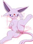  alacarte animal_genitalia animal_pussy anus bedding bedding_background blush bodily_fluids canine_pussy eeveelution espeon female feral fur genitals hi_res looking_at_viewer mammal nintendo pok&eacute;mon pok&eacute;mon_(species) pussy simple_background solo spread_legs spreading sweat video_games white_background 