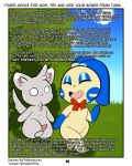  4:5 absurd_res anthro bodily_fluids bow_ribbon comic dialogue duo english_text erection eyelashes female forest forest_background fur genitals grass grey_body grey_fur hi_res makeup male mascara minccino minun nature nature_background nervous nintendo paws peach_(rodent_powered) penis plant pok&eacute;mon pok&eacute;mon_(species) pok&eacute;mon_mystery_dungeon robin_(rodent_powered) rodent_powered_(softestpuffss) semi-anthro softestpuffss sweat text tree video_games wide_eyed yellow_body yellow_fur 