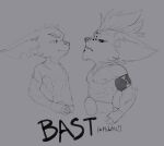  2019 4_fingers abs angry anthro arm_scar arm_tuft armband bast_(wolvace) belt big_ears bristol cheek_tuft clothed clothing digital_media_(artwork) duo ear_tuft ears_back elbow_tufts eye_contact eyebrows facial_tuft fan_character fingers furrowed_brow grey_background greyscale half-closed_eyes head_tuft humanoid_hands league_of_legends looking_at_another mahotis_(bristol) male male_anthro mammal mohawk monochrome muscle_size_difference muscular muscular_anthro muscular_male narrowed_eyes nipples pecs pivoted_ears pseudo_hair raised_eyebrows riot_games scar serratus short_anthro short_male simple_background sketch slim_anthro slim_male topless topless_anthro topless_male tuft video_games yordle 