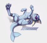  2021 animal_genitalia animal_pussy anus canine_pussy claws eeveelution english_text female feral genitals hi_res lying multi_nipple nintendo nipples on_back pawpads paws pok&eacute;mon pok&eacute;mon_(species) pussy simple_background slowderpyguy spread_legs spreading text toe_claws vaporeon video_games 