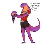  2020 3_toes 4_fingers anthro clothed clothing cobra dialogue duo english_text feet female fingers hi_res keeshee ncs purple_body reptile scalie simple_background snake snake_hood text toes white_background yellow_eyes 