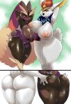  absurd_res anthro anthro_on_anthro big_breasts big_butt breast_squish breasts breasts_frottage butt butt_grab cinderace duo female female/female genitals hand_on_butt hands_behind_head hi_res looking_at_viewer lopunny nintendo nipples nude pok&eacute;mon pok&eacute;mon_(species) pussy squish take_your_pick the_lost_artist video_games 