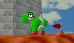  3d_(artwork) animated anthro balls big_butt big_penis butt digital_media_(artwork) genitals low_poly male mario_bros nintendo penis short_playtime solo superiorfoxdafox twerking video_games yoshi 