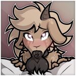  &lt;3 &lt;3_eyes 1:1 ahegao anthro blonde_hair border bovid breasts brown_body brown_fur canid canine canis caprine choker curvaceous curvy_figure female fur goat grey_eyes hael hael_lewen_(character) hair hi_res hooves horn jewelry looking_pleasured male male/female mammal markings necklace pov_blowjob silver_eyes simple_background solo spots spotted_markings tuft voluptuous white_border wolf 