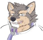  anthro brown_body brown_fur canid canine canis domestic_dog earpiece fur headshot_portrait lifewonders live-a-hero male mammal portrait pubraseer raio_owo sketch solo video_games 