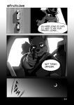  anthro bad_end canid canine canis car chase_hunter clothing dialogue echo_(game) echo_(series) echo_project empty_eyes english_text fruitz gun hi_res holding_object holding_weapon inside_car leo_alvarez looking_at_viewer lutrine male mammal monochrome mustelid police police_officer police_uniform ranged_weapon text uniform vehicle video_games visual_novel weapon wolf yandere 