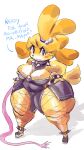  2021 animal_crossing anthro belly big_breasts blush breasts canid canine canis collar digital_media_(artwork) domestic_dog female hi_res huge_hips huge_thighs isabelle_(animal_crossing) kiseff looking_at_viewer mammal nintendo shih_tzu short_stack slightly_chubby solo spiked_collar spikes thick_thighs toy_dog video_games whip wide_hips 