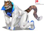  all_fours anthro bodysuit clothing cxcxxcxxxx felid fur glistening glistening_clothing kneeling male mammal microsoft muscular muscular_anthro muscular_male pantherine playstation_5 skinsuit solo spandex striped_body striped_fur stripes tiger tight_clothing video_games xbox xbox_game_studios 