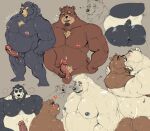  2021 anthro balls belly black_body blush brown_body butt duo embrace erection eyes_closed genitals giant_panda hi_res hug humanoid_genitalia humanoid_hands humanoid_penis kissing male male/male mammal moobs multiple_poses musclegut nipples overweight overweight_male penis polar_bear pose pure_command suid suina sus_(pig) ursid ursine white_body wild_boar 