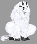  anthro big_breasts blue_eyes breasts female fur hi_res horn huge_breasts mammal nude sirn_0121 solo white_body white_fur 