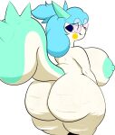  :3 anthro big_breasts big_butt breasts butt eyewear female glasses hi_res huge_breasts huge_butt looking_at_viewer looking_back nintendo overweight pachirisu pok&eacute;mon pok&eacute;mon_(species) rear_view simple_background solo thick_thighs video_games wallyroo white_background 