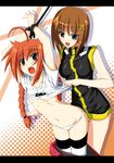  bdsm blush bondage bound breasts brown_hair flat_chest fumihiro lowres lyrical_nanoha mahou_shoujo_lyrical_nanoha mahou_shoujo_lyrical_nanoha_a's medium_breasts multiple_girls panties rape short_hair small_breasts underwear undressing vita yagami_hayate yuri 