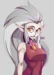  2021 absurd_res disney eda_clawthorne female grey_hair hair hi_res humanoid humanoid_pointy_ears long_hair mature_female not_furry sharp_teeth sleeveless_shirt smile solo teeth the_owl_house witch_(the_owl_house) yakiti 