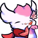  &lt;3 1:1 alpha_channel ambiguous_gender anthro blowing_kiss emoji emote eyes_closed fluffy fur kissing mammal markings open_mouth scarf simple_background smile snoiifoxxo solo transparent_background tuft white_body white_fur 