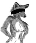  5:6 absurd_res anthro breasts canid canine canis female hi_res mammal monochrome myself nipples nude tasteful wolf 
