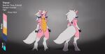  absurd_res anthro english_text equid equine female fur hasbro hi_res hooves horse kobold mammal model_sheet my_little_pony pink_body pocketmob pony scalie simple_background solo text 