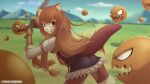  16:9 alternate_species anthro breasts brown_body brown_fur brown_hair canid canine clothed clothing digital_media_(artwork) eipril female fur furrification hair holding_object holding_weapon mammal melee_weapon raccoon_dog raphtalia rear_view shaded solo sword tanuki the_rising_of_the_shield_hero weapon widescreen 