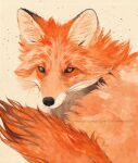  ambiguous_gender black_nose canid canine christinamandy feral fox fur graphite_(artwork) mammal mixed_media orange_body orange_eyes orange_fur painting_(artwork) pencil_(artwork) simple_background solo traditional_media_(artwork) watercolor_(artwork) whiskers 