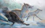  ambiguous_gender black_body black_fur canid canine canis exileden feral fur graphite_(artwork) grey_body grey_fur group mammal mixed_media painting_(artwork) pencil_(artwork) traditional_media_(artwork) watercolor_(artwork) wolf 