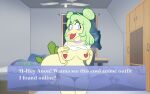  anthro blush clothing collar dinosaur female goodbye_volcano_high hi_res looking_at_viewer marcodile pasties reptile scalie snoot_game_(fan_game) solo stella_(gvh) text underwear undressing video_games visual_novel 