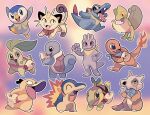  ambiguous_gender badge bag blurred_background bow charmander chikorita cubone cyndaquil feral group hi_res machop map meowth nintendo piplup pok&eacute;mon pok&eacute;mon_(species) pok&eacute;mon_mystery_dungeon poryphone psyduck scarf squirtle totodile treecko turtwig video_games 