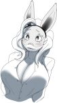  accessory big_breasts blush breasts civilian_(mha) clothing dress_shirt female hair hair_accessory hairband hi_res ippan_josei my_hero_academia n-ronin shirt solo topwear unknown_species 