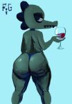  alcohol alligator alligatorid anthro bea_santello beverage big-fig big_butt black_body black_scales black_teeth blue_background butt cellulite clothed clothing container crocodile crocodilian crocodylid cup digital_media_(artwork) drinking_glass eyeliner eyeshadow female glass glass_container glass_cup green_body green_scales green_skin hand_on_glass hi_res huge_butt looking_at_viewer looking_back looking_back_at_viewer makeup night_in_the_woods nude panties panties_only pinup pose rear_view reptile scales scalie shaded sharp_teeth simple_background solo teeth thick_thighs thong thong_only topless topless_anthro topless_female underwear underwear_only video_games wide_hips wine wine_glass 