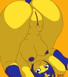  animal_crossing ankha_(animal_crossing) anthro bent_over big_breasts breasts butt domestic_cat felid feline felis female frown genitals hi_res looking_at_viewer mammal nintendo nude pussy shiki_(artist) simple_background solo video_games 