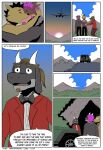  aircraft airplane canid canine canis car comic dialogue dragon english_text facial_hair facial_horn french_kissing goatee greeting group hi_res horn jeep joeycwolf_(copyright) juke_rivers keino_(firestarterwolf) kissing male mammal mountain nose_horn romantic romantic_couple scalie sun text tolok vehicle western_dragon wolf 