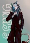  2020 annoyed anthro blue_eyes bottomwear cheek_tuft clothed clothing digital_media_(artwork) digital_painting_(artwork) ero-bee facial_tuft felid fully_clothed fur gradient_background hand_in_pocket hi_res inner_ear_fluff lion male mammal mane matt_(scratch21) narrowed_eyes pantherine pockets raised_arm scratch21 simple_background solo standing tail_tuft text topwear tuft 