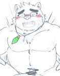  2021 absurd_res anthro belly blush censored duo eyewear genitals glasses hi_res kemono lifewonders male male/male mammal moobs nipples one_eye_closed overweight overweight_male penis scribble_censorship sex sketch solo_focus tokyo_afterschool_summoners ursid video_games volos zuboboz 