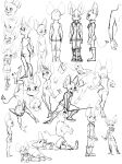  action_pose anthro boots chiropteran clothing fangs female footwear hi_res kemari ko-mori mammal monochrome multiple_poses open_mouth open_smile pose sketch_page smile solo spade_tail standing 