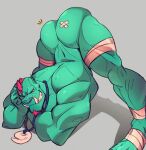  absurd_res anthro arts_of_indiego ass_up butt demon facial_hair goatee green_body green_skin hair hi_res jack-o&#039;_pose jewelry male muscular muscular_anthro muscular_male necklace nude pose red_hair solo teeth 