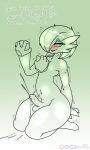  3:5 absurd_res anthro balls big_butt blush bodily_fluids butt chest_spike cum duo gardevoir genital_fluids genitals girly hair hand_holding hi_res humanoid knock-kneed looking_pleasured male mammal nintendo penis pok&eacute;mon pok&eacute;mon_(species) romantic shaking smile spikes spikes_(anatomy) text thick_thighs trembling video_games wide_hips wingedwilly 