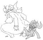  ambiguous_gender anal anal_vore anthro durg_(artist) female female/ambiguous female_penetrated female_pred hi_res monochrome original_characters penetration size_difference sketch vore 