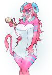  2021 4_fingers anthro areola bangs big_breasts black_eyelashes black_eyeliner blue_areola blue_body blue_eyes blue_fur blue_horn blue_markings blue_nipples blue_nose blue_tongue blush blushing_profusely bovid breasts caprine caprine_demon ciena_celle cleavage cleavage_overflow clothed clothing curved_horn demon ear_piercing ear_ring eyebrow_piercing eyeliner facial_piercing fangs female fingers fur furgonomics furry-specific_piercing goat goat_demon green_horn hair hand_on_leg hand_on_thigh hi_res highlights_(coloring) holding_object horn horn_piercing huge_breasts lip_piercing lips lipstick long_hair long_horn long_tail looking_down makeup mammal markings mr_sadistokun nipple_slip nipples nose_piercing piercing pink_body pink_face pink_fur portrait red_hair red_lips red_lipstick septum_piercing showering snakebite_piercing solo standing steam tail_piercing thick_thighs three-quarter_portrait three-quarter_view tongue towel towel_only white_body white_face white_fur 