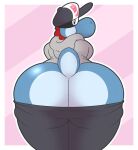  2019 ambiguous_gender anthro big_butt butt butt_cleavage clothing colelucario digital_media_(artwork) dinosaur fan_character hat headgear headwear hi_res huge_butt looking_back mario_bros nintendo presenting presenting_hindquarters rear_view reptile scalie simple_background solo sweater topwear video_games wide_hips yoshi yoshter_(colelucario) 