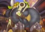  anus areola big_anus big_breasts big_butt blizzard_entertainment bodily_fluids breasts butt butt_grab female genitals hand_on_butt hi_res horn huge_butt machine nipples omnic orisa_(overwatch) overwatch pussy rear_view robot side_boob solo spread_butt spreading sweat taur video_games wit_1 