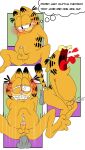 abdominal_bulge anthro blush bodily_fluids cum cum_while_penetrated dildo domestic_cat drooling english_text eric_everyotherheart felid feline felis fucked_silly garfield_(series) garfield_the_cat genital_fluids hi_res male male/male mammal penetration saliva sequence sex_toy solo text think_bubble 