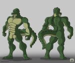  2015 abs alligator alligatorid anthro balls biceps black_text blue_eyes crocodilian deviantart flaccid foreskin genitals green_balls green_body green_penis green_scales green_skin grey_background gygyman humanoid_genitalia humanoid_penis leg_muscles male model_sheet multicolored_body muscular muscular_anthro muscular_male nude pecs penis raised_tail reptile rod_garth scales scalie shadow simple_background solo standing text two_tone_body url 
