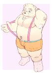  2021 absurd_res anthro armpit_hair belly blue_eyes body_hair bottomwear bulge buruukoori clothing eyewear facial_hair glasses hi_res kemono male mammal mature_male moobs mustache navel nipples one_eye_closed overweight overweight_male shorts simple_background solo ursid wink 