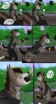  absurd_res anthro bomb catch chasing clothed clothing comic cute_expression digital_media_(artwork) english_text explosives feral hi_res hyaenid male mammal phone reward samuelwolfo slyepoi solo tattoo text 