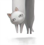  ambiguous_gender arizuka creepy domestic_cat felid feline felis feral floating fur grey_eyes looking_at_viewer mammal quadruped scp-040-jp simple_background solo stare white_background white_body white_fur 