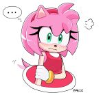  &lt;3 4622j accessory amy_rose anthro black_nose blush bracelet clothing dress eulipotyphlan eyelashes female fur gloves green_eyes hair_accessory hairband handwear hedgehog hi_res jewelry looking_at_viewer mammal pink_body pink_fur sega simple_background solo sonic_the_hedgehog_(series) white_background 