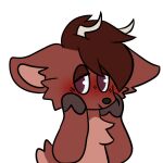  1:1 2021 alpha_channel anthro antlers blush brown_body brown_eyes brown_fur brown_hair cervid cheek_tuft chest_tuft clothed clothing digital_drawing_(artwork) digital_media_(artwork) ed_(scratch21) embarrassed facial_tuft fur hair half-closed_eyes hooves horn kandycoyote male mammal narrowed_eyes scratch21 scut_tail short_tail simple_background smile solo tan_body tan_fur topless transparent_background tuft 