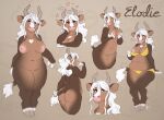  &lt;3 2021 5_fingers anthro areola barely_visible_genitalia barely_visible_pussy bedroom_eyes belly big_areola big_breasts big_butt bikini blush bovid bovine breast_squish breasts brown_body brown_eyes brown_fur butt cattle chubby_female clothing countershade_torso countershading curvy_figure digital_media_(artwork) elodie_(tasanko) female fingers fur genitals hair heart_marking holding_breast hooves horn looking_aside looking_at_viewer mammal markings model_sheet multiple_poses narrowed_eyes nipples nude one_breast_out pink_nipples pink_nose ponytail pose pussy seductive sketch_page smile solo squish swimwear tasanko teeth thick_thighs white_hair white_markings wide_hips yellow_bikini yellow_clothing yellow_swimwear 